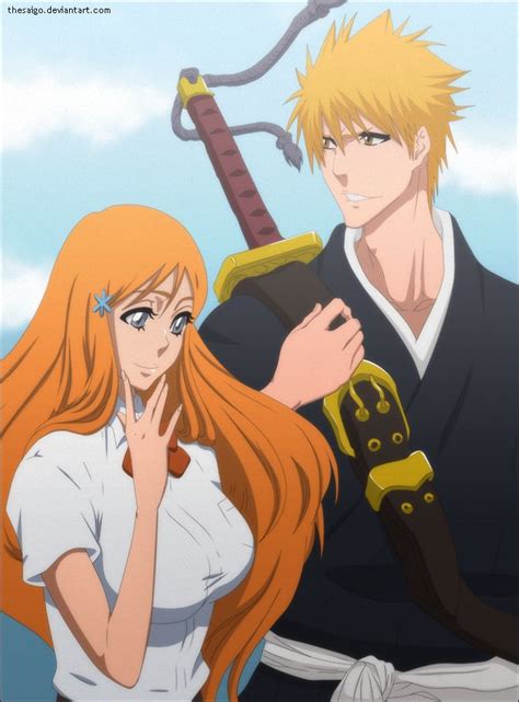 bleach anime orihime inoue|ichigo kurosaki wife.